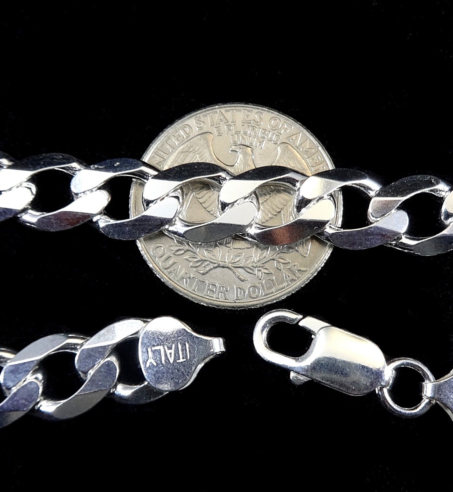 10MM Solid 925 Sterling Silver Italian CUBAN CURB Chain Necklace Made in Italy