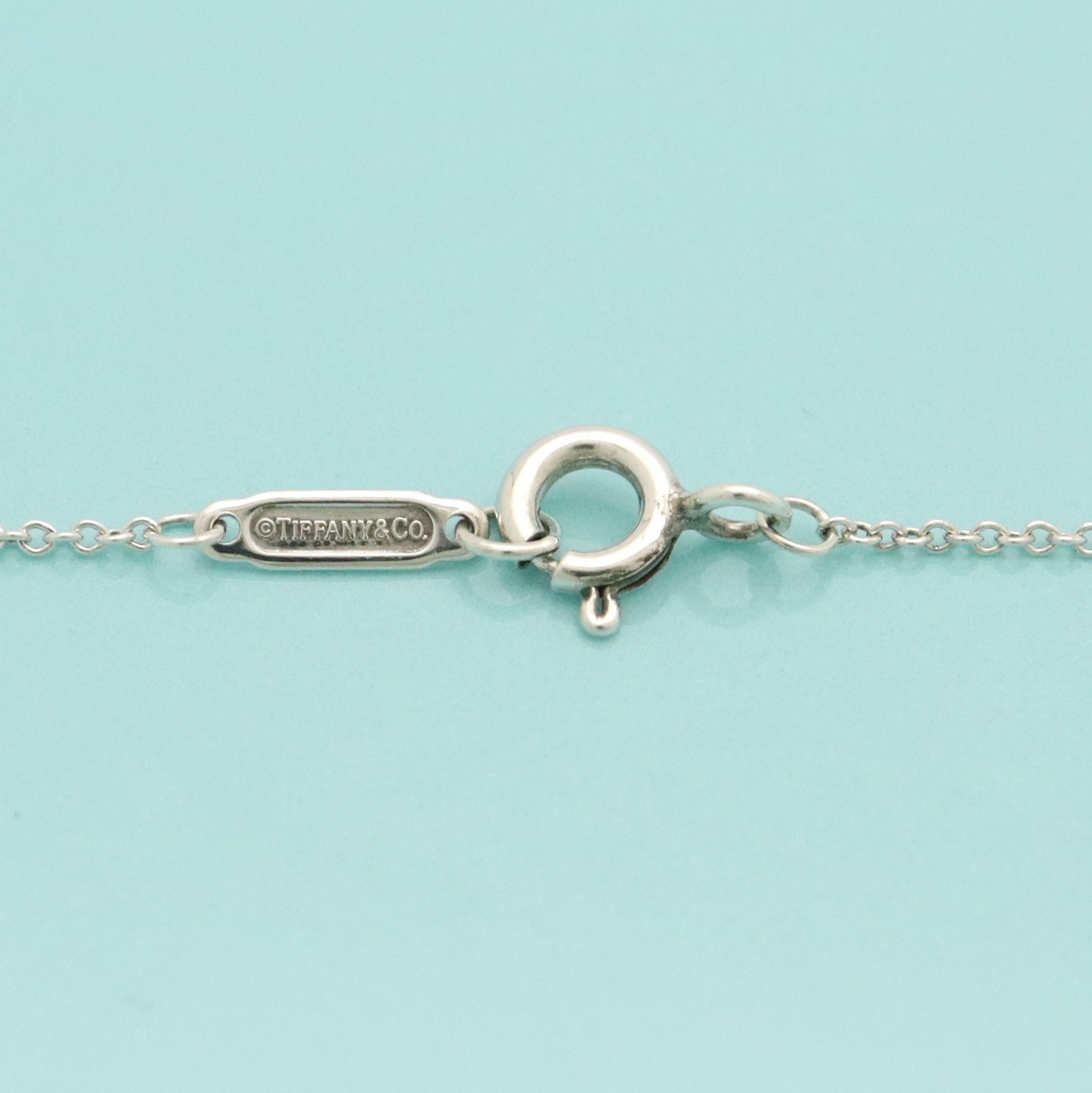 Tiffany & Co. Letter K Notes Alphabet Initial Disc Necklace 16.2″ Silver 925