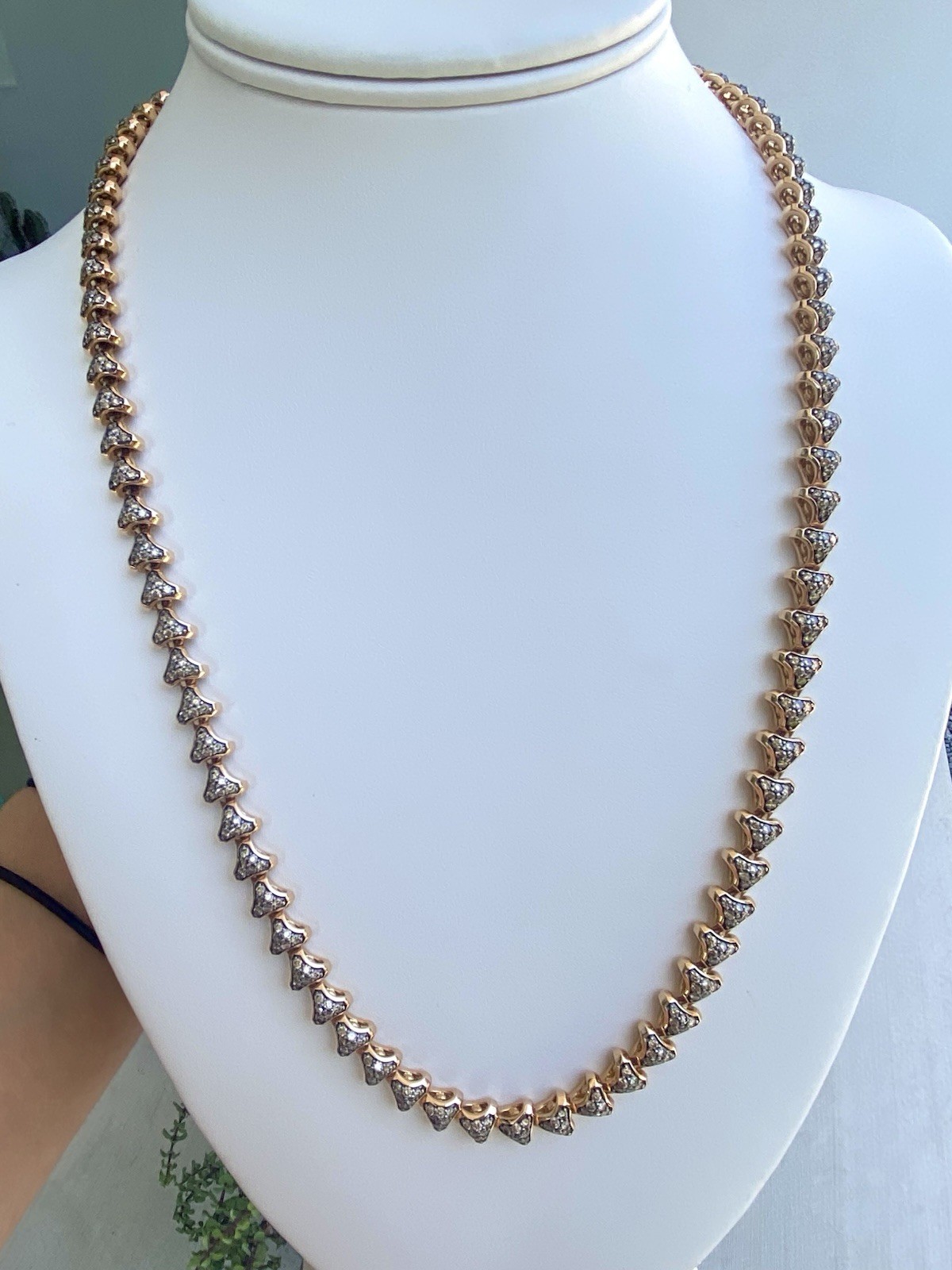 David Yurman 18K Gold Cognac Diamond Armory Necklace 7.5mm 22” 78g $35,500 Video