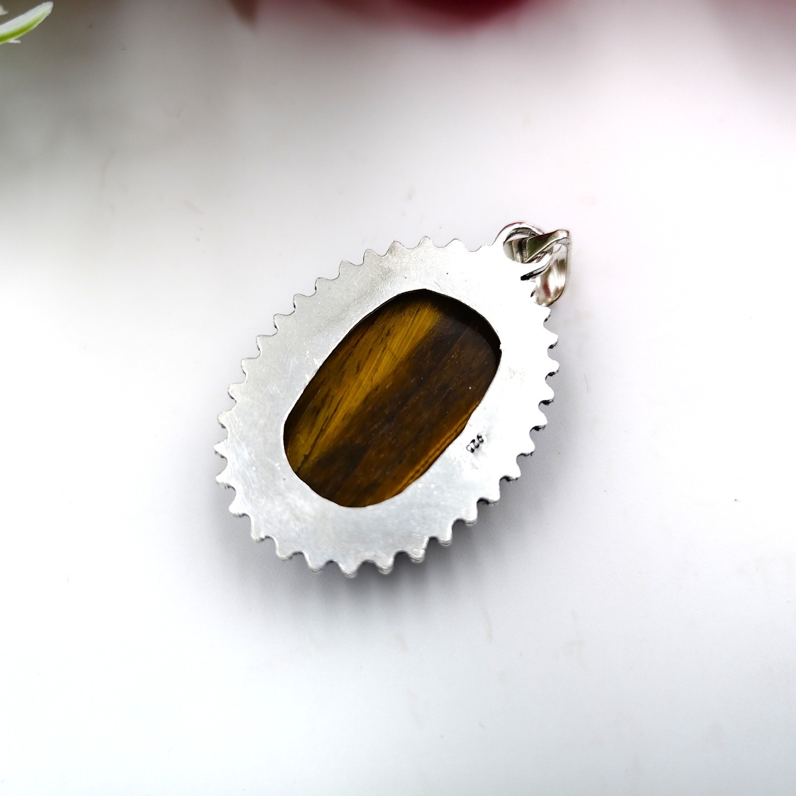 Brown Tiger’s Eye Gemstone 925 Sterling Silver Jewelry Pendant Size-1.65″