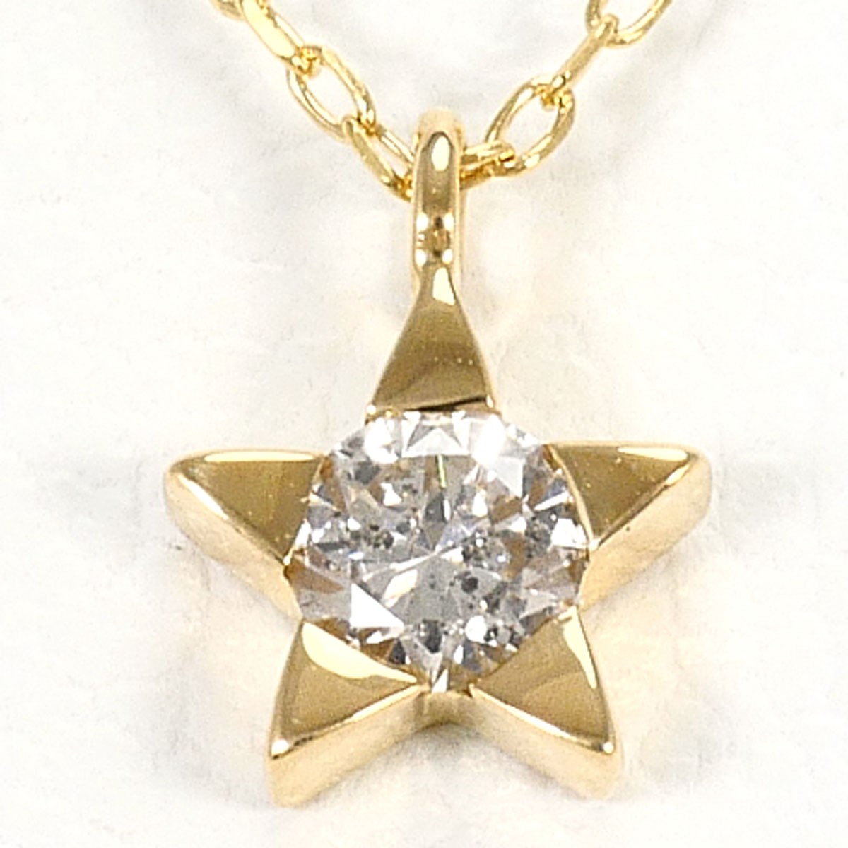K18 18k gold Necklace Diamond (no carat mark) 0.8g 40cm Free shipping Used