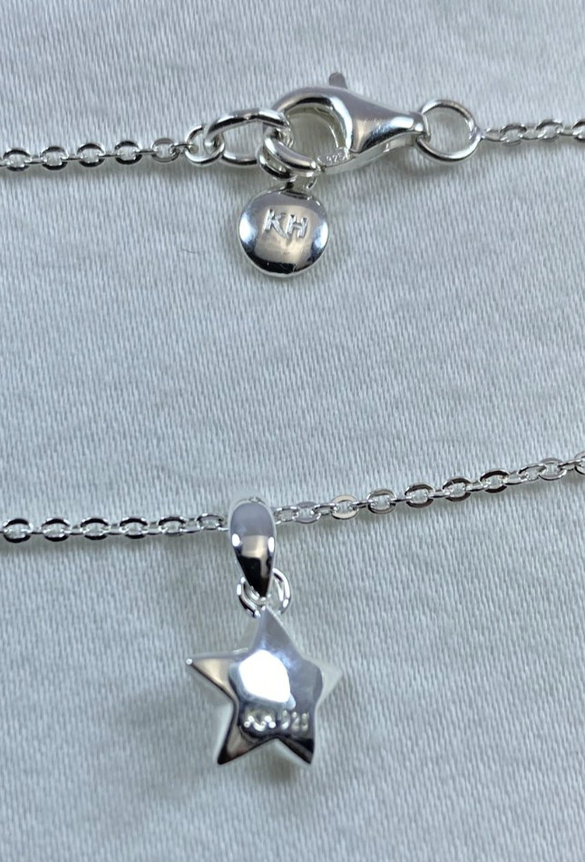 Kit Heath Sterling Silver June Birthstone Moonstone Star Necklace 16/18″ NWT