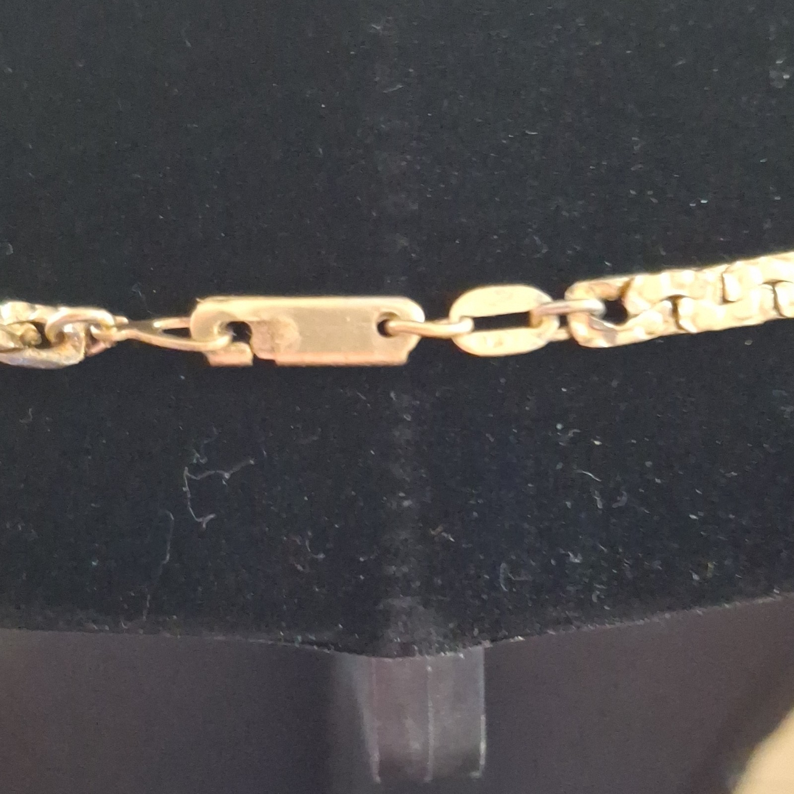 Chain Necklace with Box Clasp Gold Tone Metal No Stone