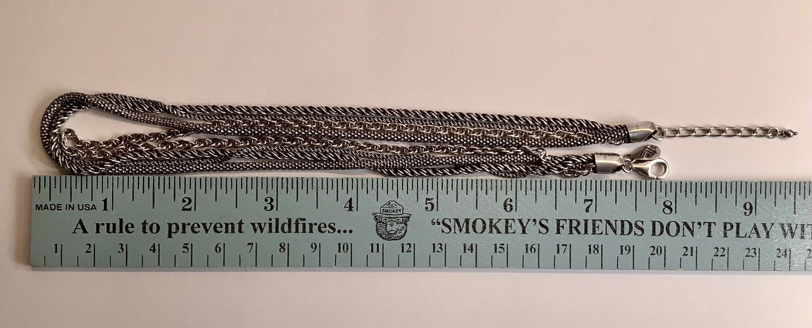 Silpada N1719 Sterling Silver (4) Multi-Strand 16-18” Necklace Oxidized Popcorn