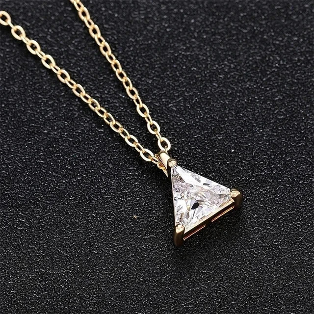 2Ct Trillion Cut Lab Created Diamond Solitaire Pendant 14K Yellow Gold Finish