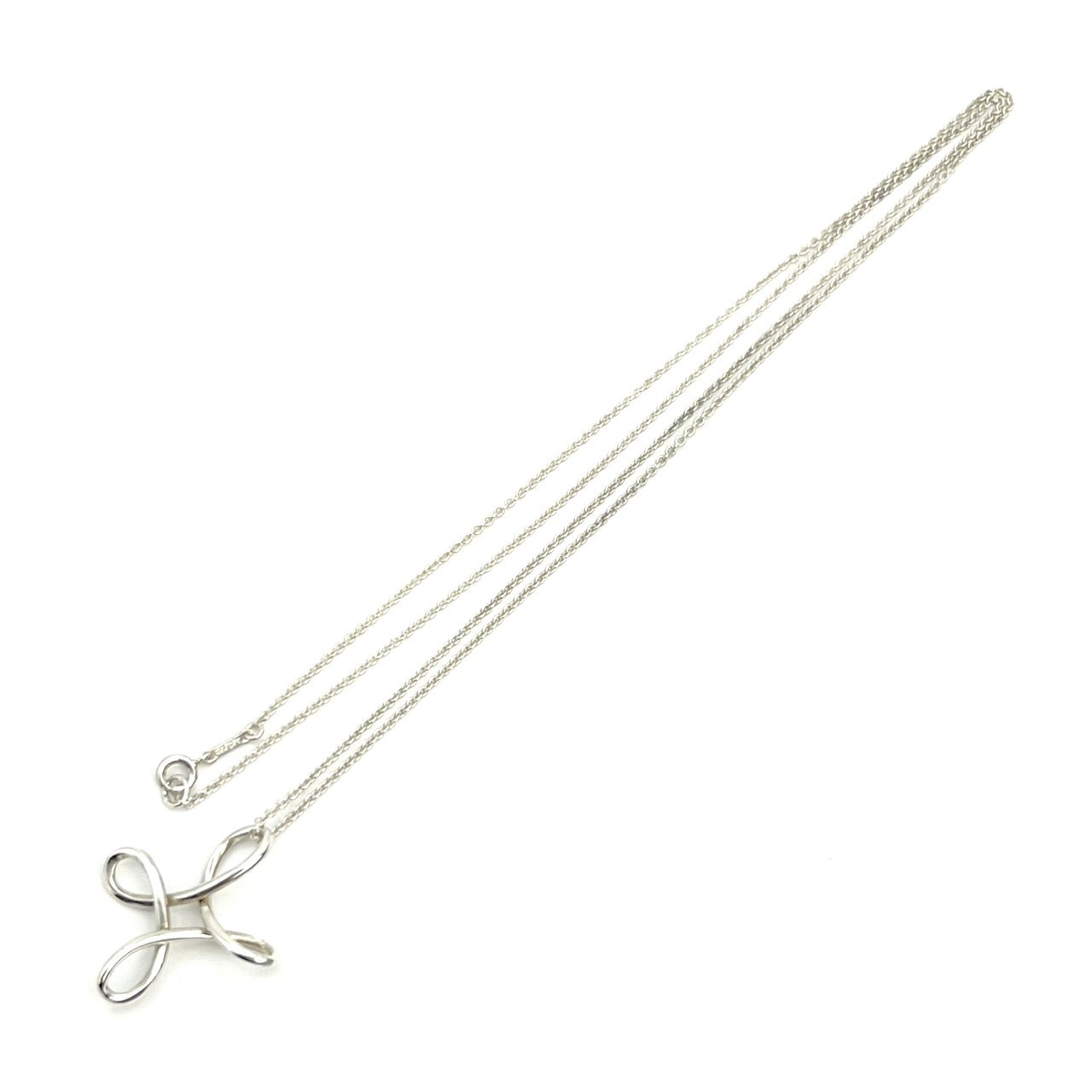 Tiffany & Co. Infinity Cross Pendant Long Necklace 925 Sterling Silver Japan