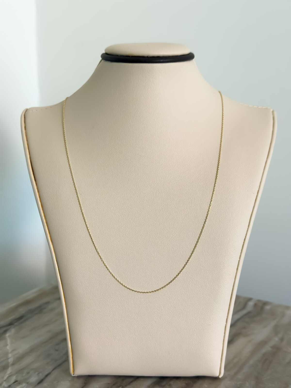 14k SOLID Gold Cable Chain 0.5mm Thin Necklace Adjustable 16″, 17″ & 18″, Boston