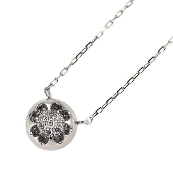 K18WG Diamond Pendant Necklace 0.17ct – Auth free shipping from Japan- Auth SELB