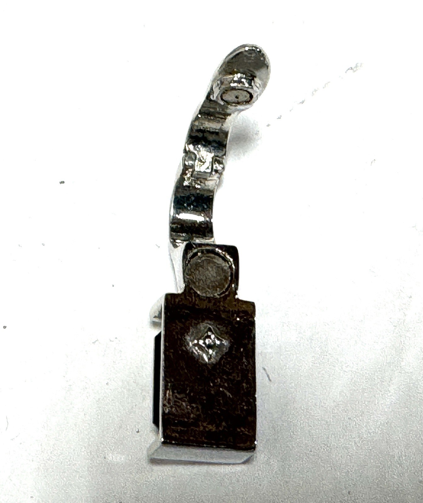 Silver Black Rectangle Stone Pendant Estate Item 1” Unknown