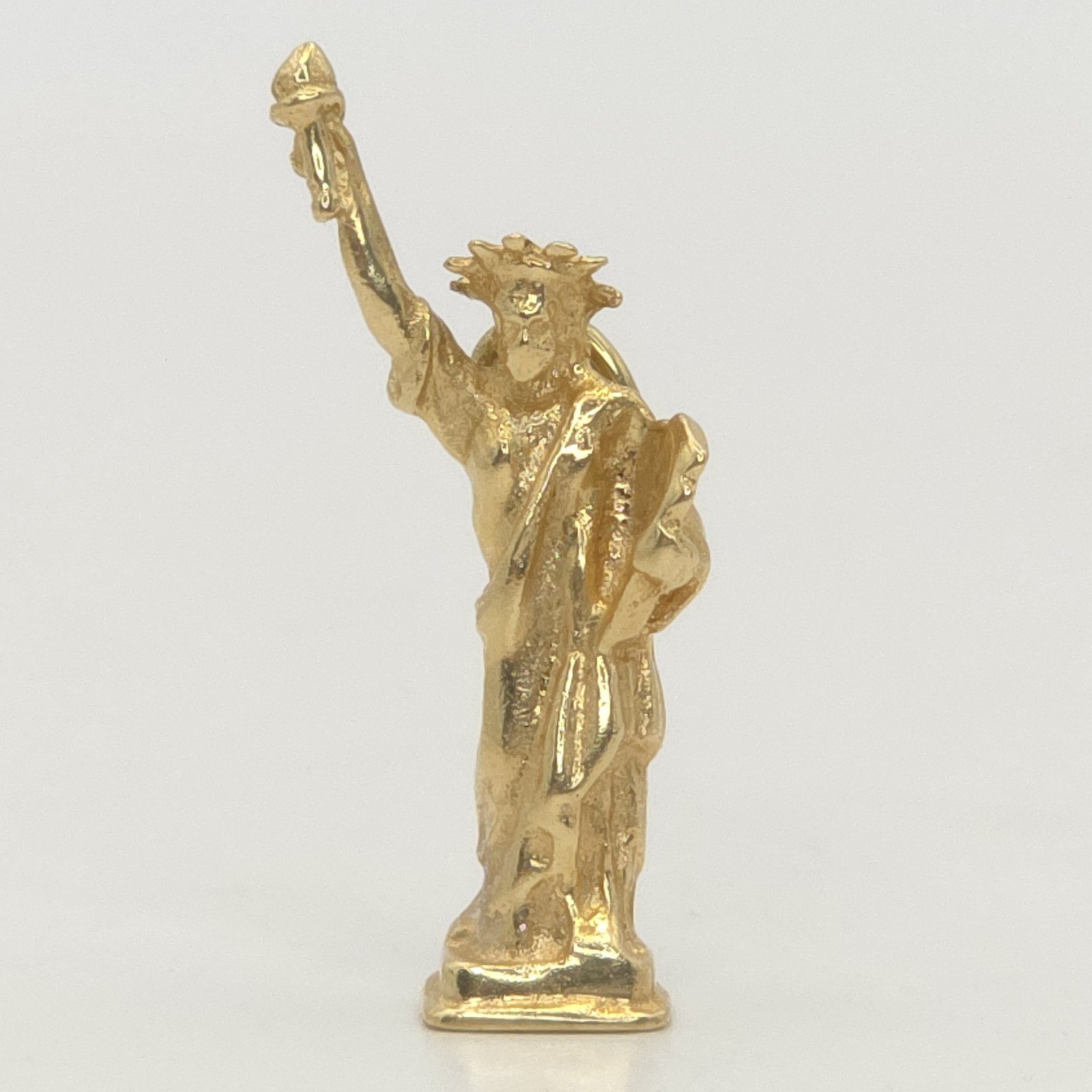 3d 14k Yellow Gold Statue Of Liberty Lady Pendant New York 1″ Charm 2 grams Vtg