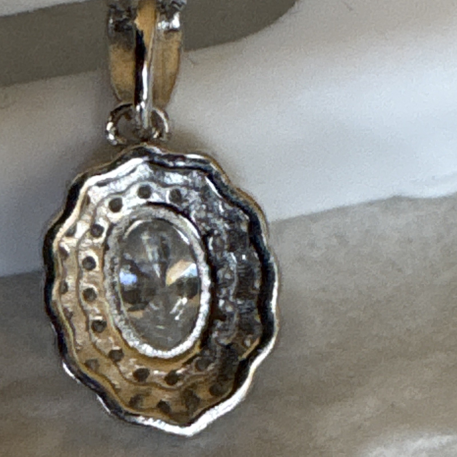 Oval Moissanite Pendant W/18in 925 Necklace Clear 1.00 ctw