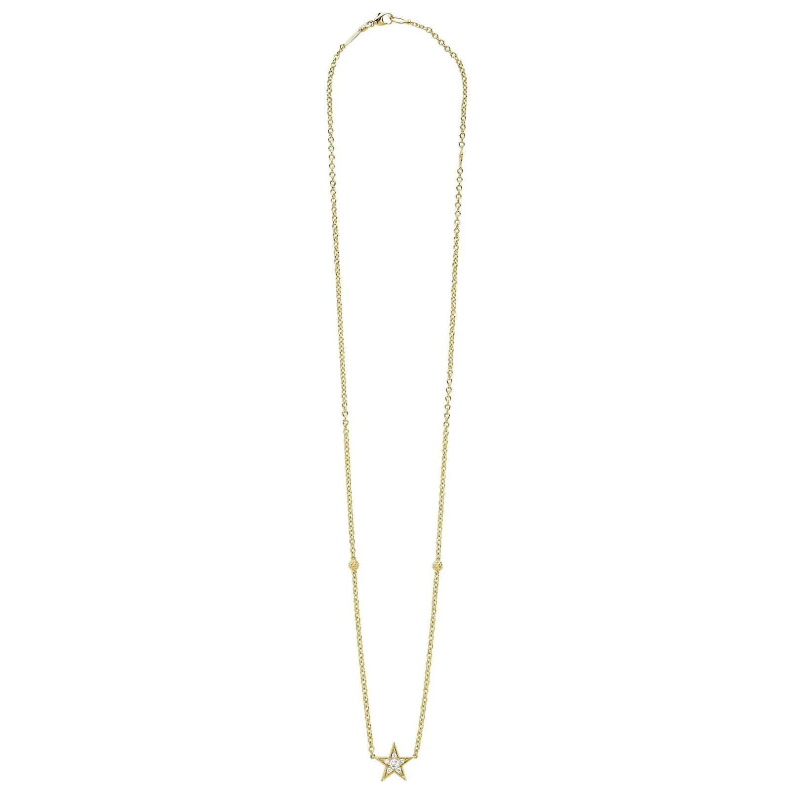 LAGOS Signature Caviar 18K Gold and Diamond Star Chain Necklace