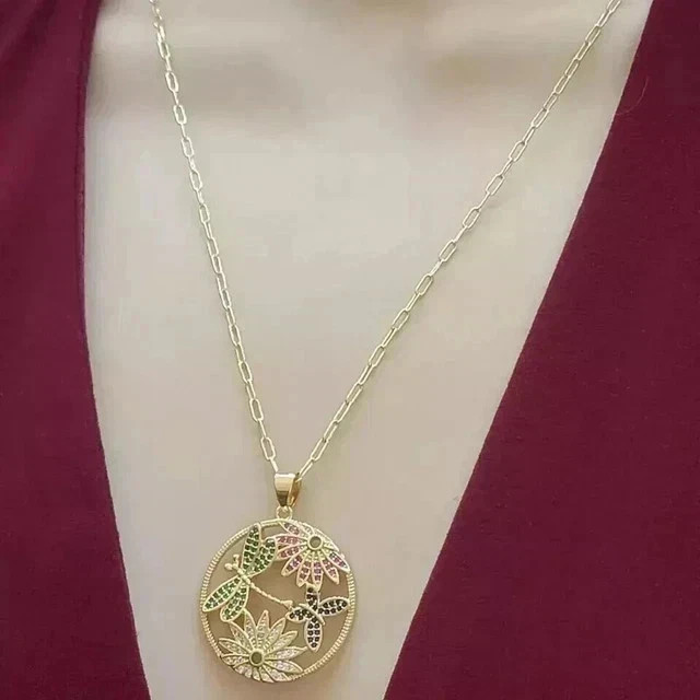 2Ct Round Cut Lab-Created Diamond Fancy Gorgeous Pendant 14k Yellow Gold Plated