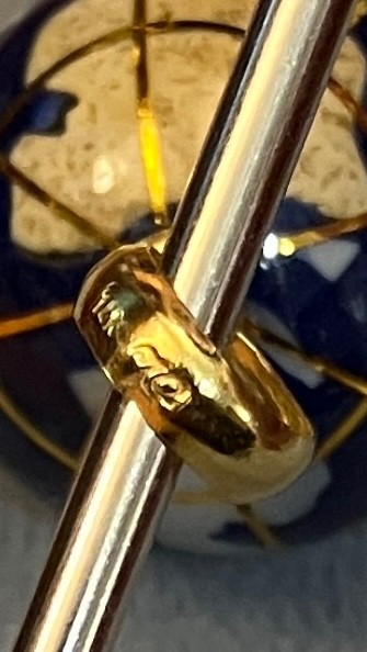 Vintage Michael Anthony 14k Gold Globe & Lapiz Lazuli Inlay Unique World Pendant