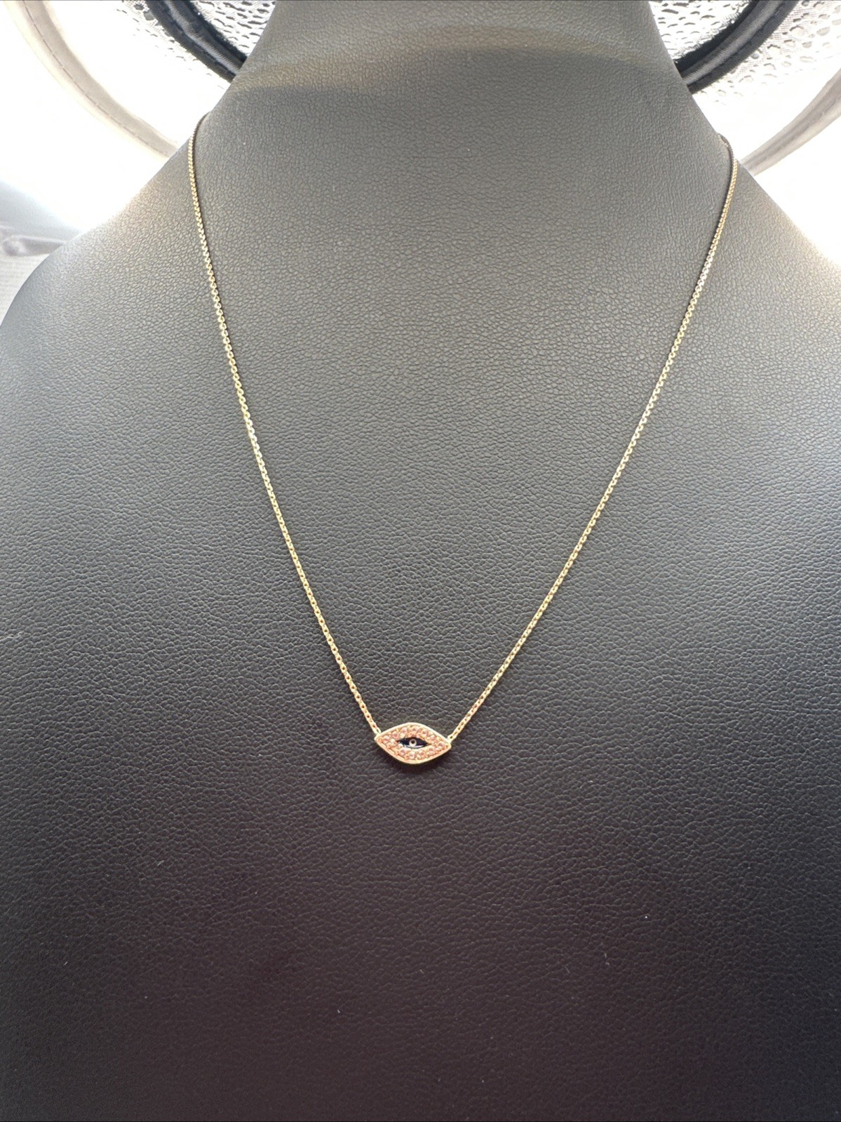 Diamond Evil Eye 14k Yellow Gold Pendant Necklace