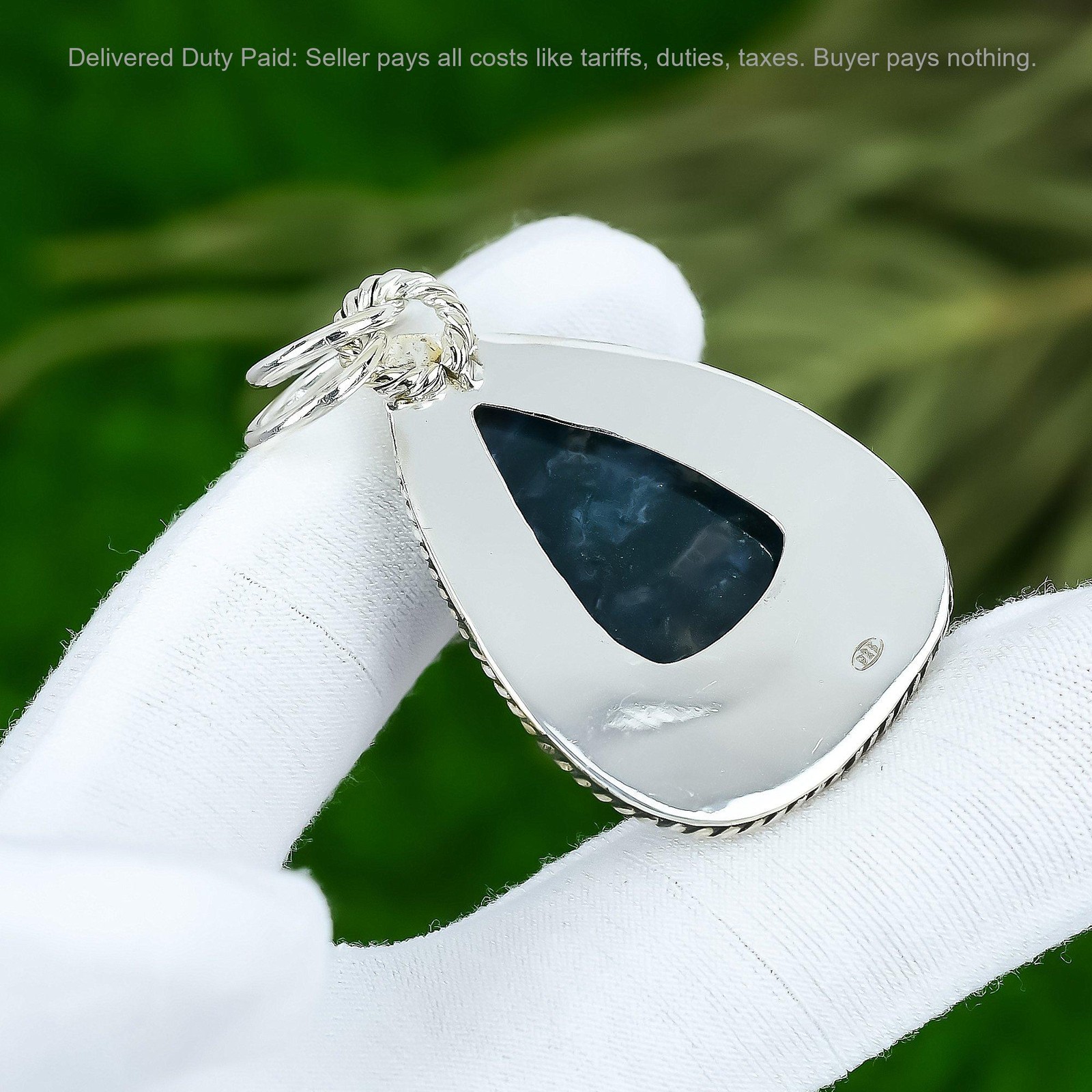 925 Silver Solar Moss Agate Stone Bezel Birthday Handmade Ethnic Pendant Jewelry
