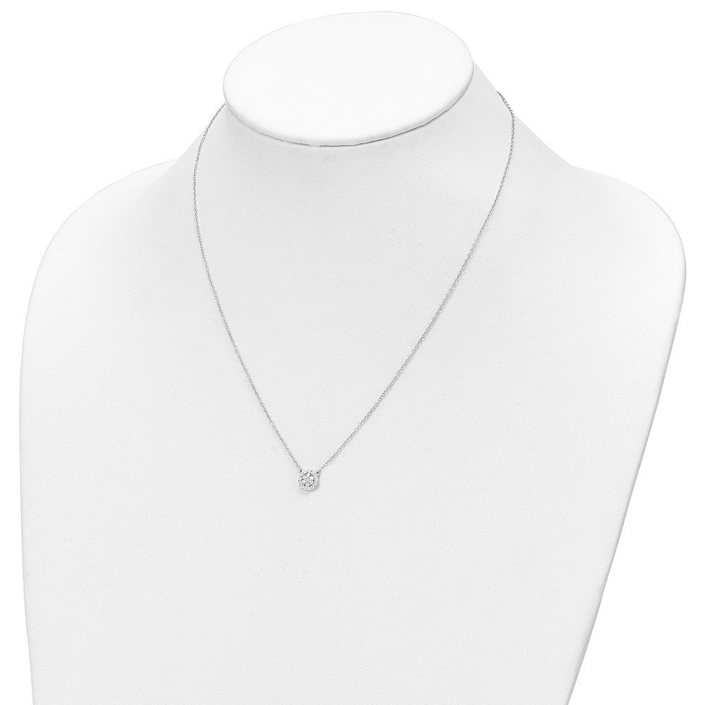 14k White Gold 1/5 carat Lab Grown Diamond Pendant Necklace 18″ VS/SI, G