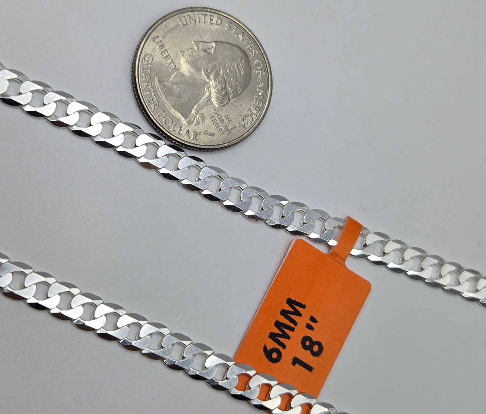 CUBAN CURB Chain Necklaces, 925 Sterling Silver, Italy Handmade, 6mm-7mm