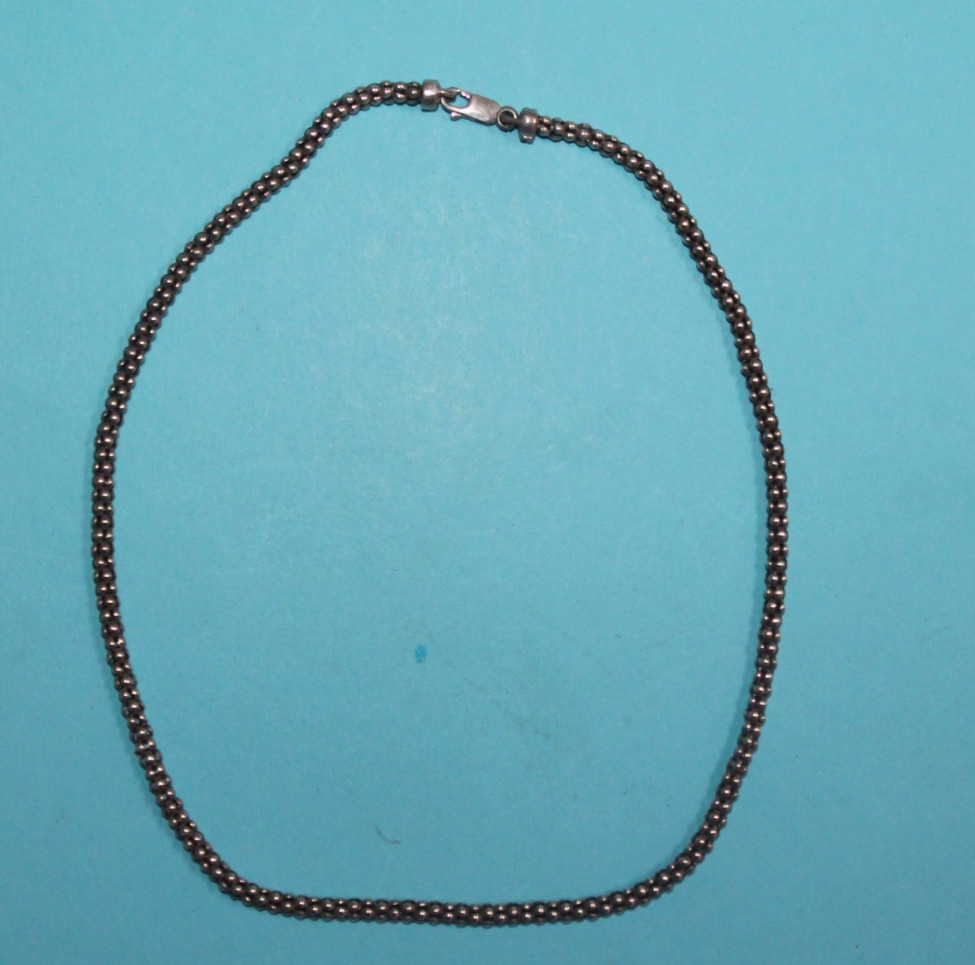 Vintage Jobelle Sterling Silver Popcorn Chain Necklace 17″ [ 056GCM]