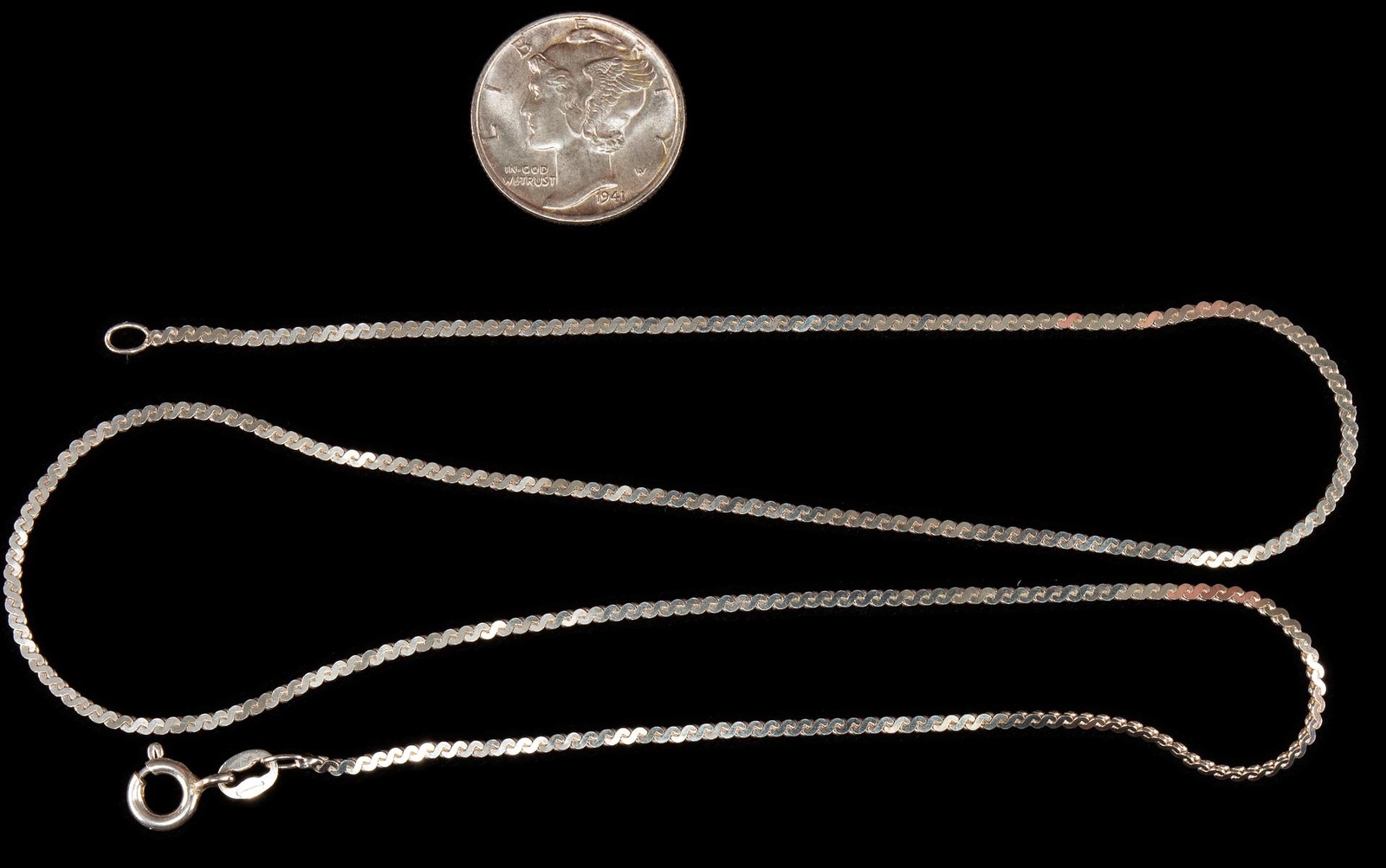 Sterling Silver Serpentine Link Chain 18” 1.4mm Wide