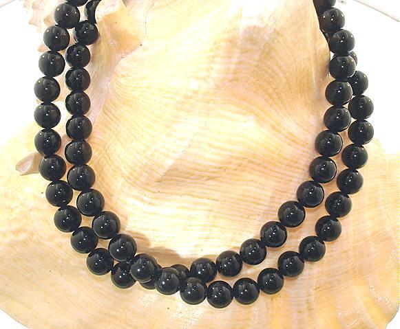 6MM SINGLE STRAND ROUND GENUINE NATURAL BLACK CORAL BALL BEAD ROPE NECKLACE 32″