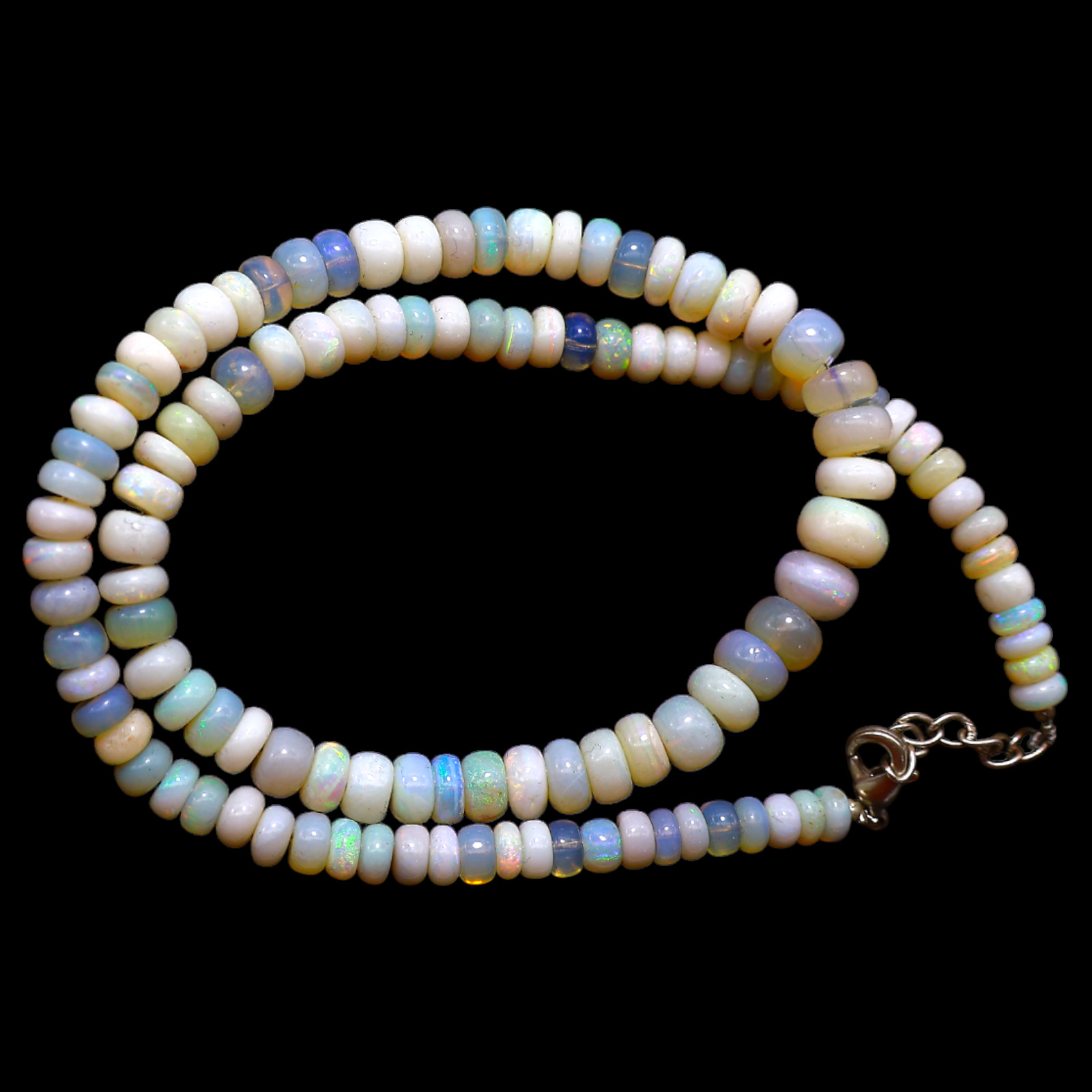 Smooth 5X9 MM Fire Opal Beaded Not Applicable Rondelle Artisan Necklace Jewelry