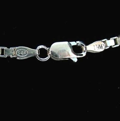 Italian Sterling Silver Box Chain Necklace | 16″ | 2mm |11.5G | 1 Necklace |