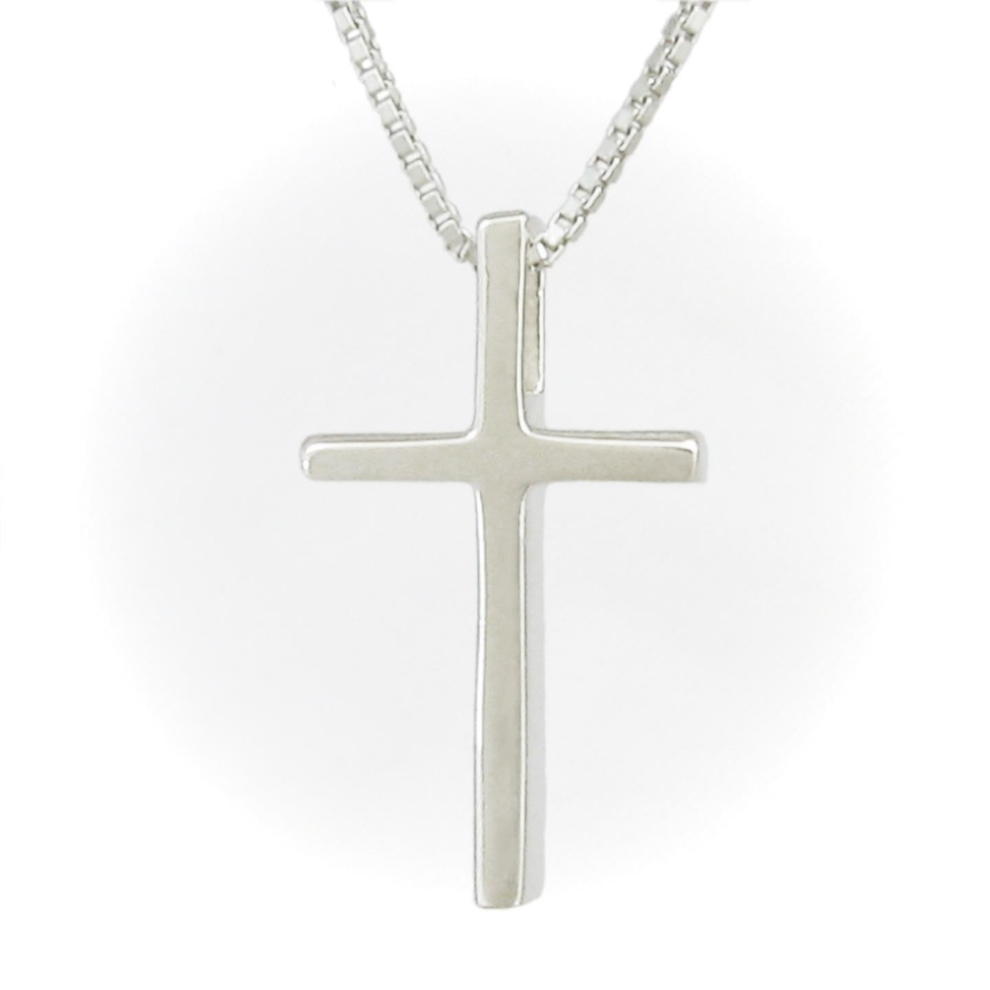Deep Small Cross Pendant – SOLID ‘925’ Sterling Silver – Chain Choice!