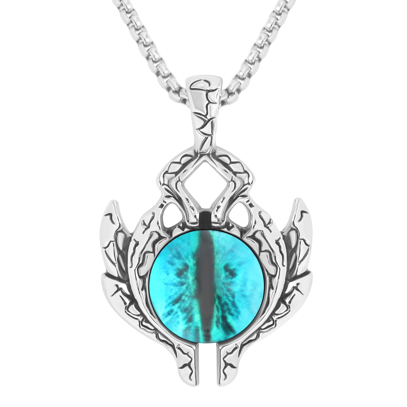 Necklace for Men and Women, 24 Inches 316L Stainless Steel Devil’s Eye Neck – 03