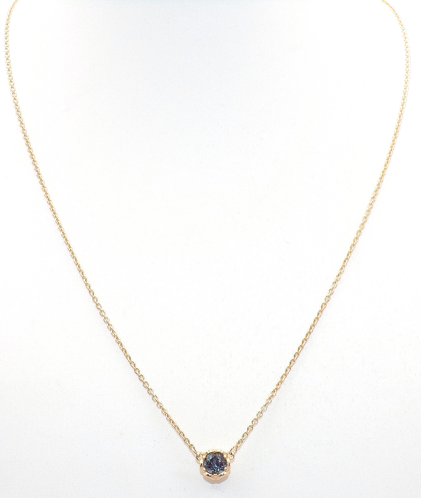 James Avery 14K YELLOW GOLD Cherished BIRTHSTONE June Alexandrite NECKLACE 15-17