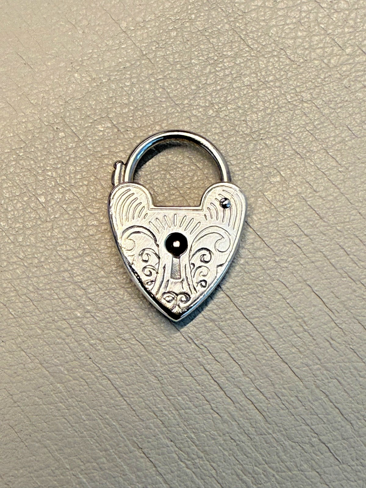 Sterling Silver Engraved Heart Padlock Clasp 15mm Ore Metals Australia