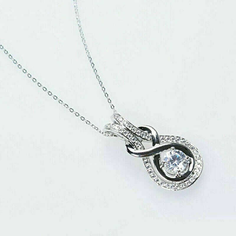 1.00 Ct Lab Created Diamond Pendant Necklace Without Chain 14k White Gold Over