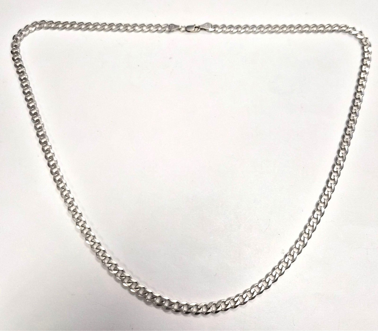 Estate Signed Italy 925 Sterling Silver Curb Cuban Link 23.5″ Chain Necklace