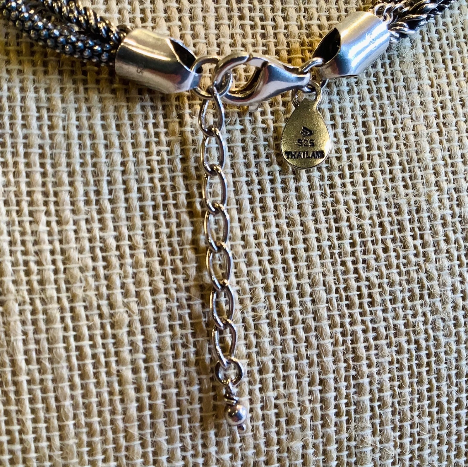 Silpada N1719 Sterling Silver (4) Multi-Strand 16-18” Necklace Oxidized Popcorn