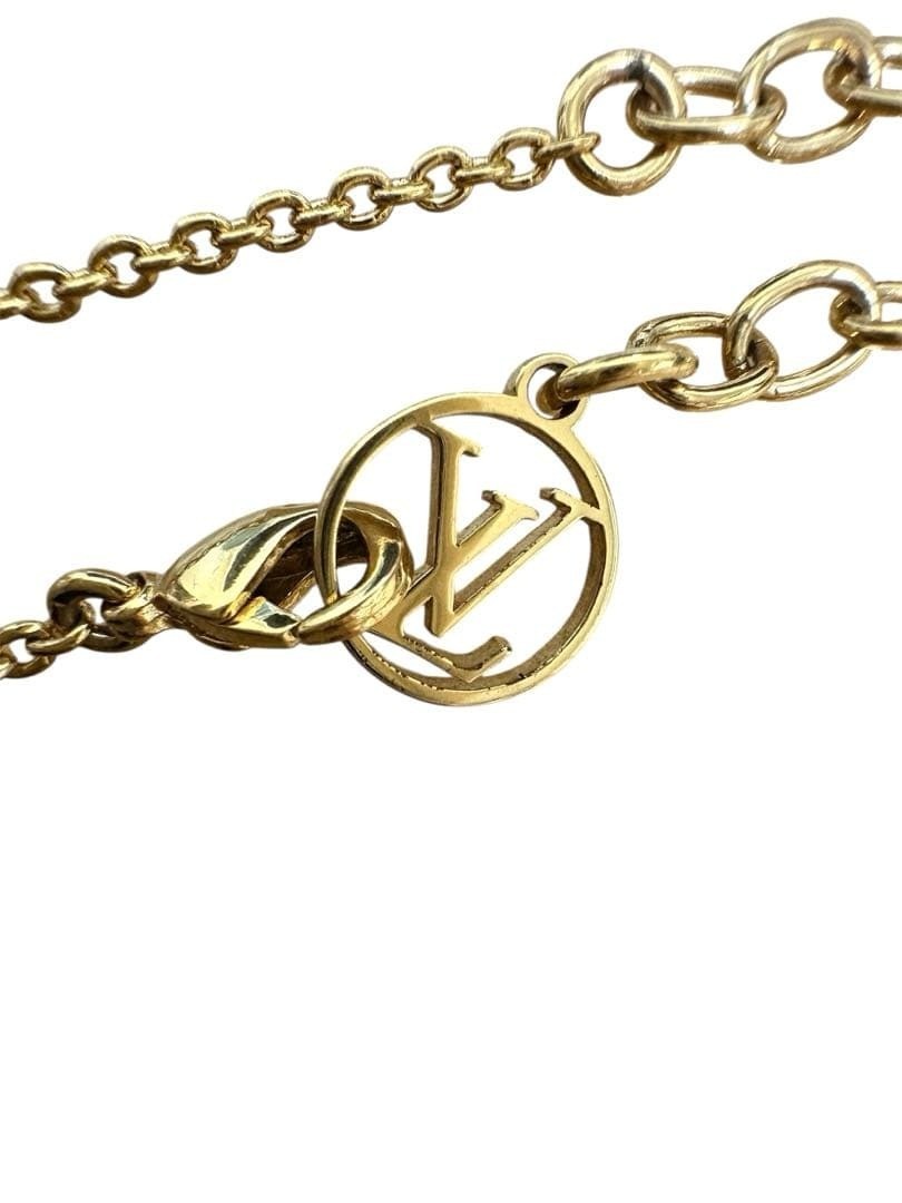 Very Good Louis Vuitton M61083 Essential V Necklace in Gold Authentic