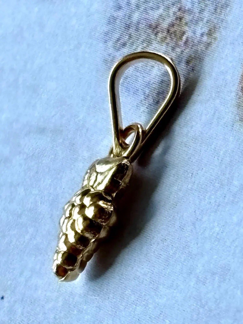 18K Solid Gold Grape Cluster pendant | Charm For Her | Necklace Not Included