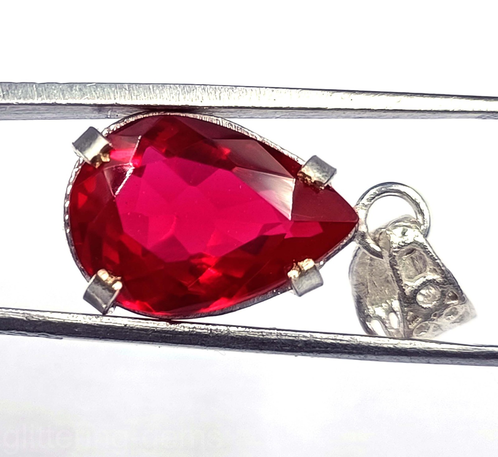 22.00 Ct Natural Red Ruby Pendant IGL Certified 925 Solid Silver Gemstone Heated