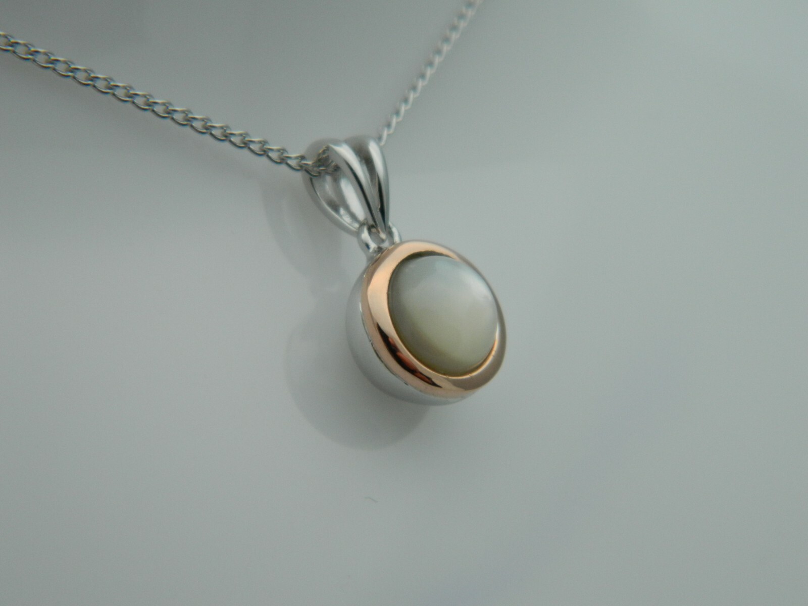Clogau Silver & 9ct Rose Gold Mother of Pearl June Birthstone Pendant