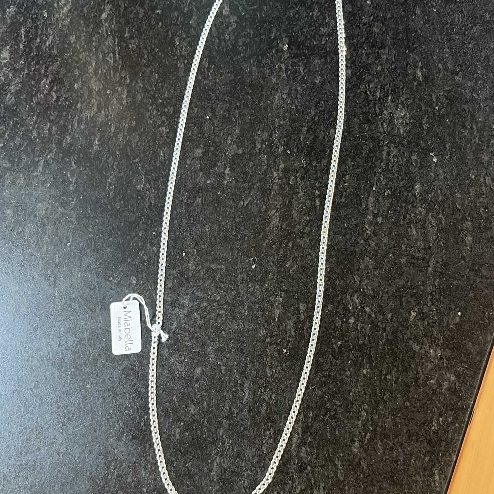 Miabella 925 Sterling Silver Curb Link Chain Necklace 18in Lobster Clasp Signed