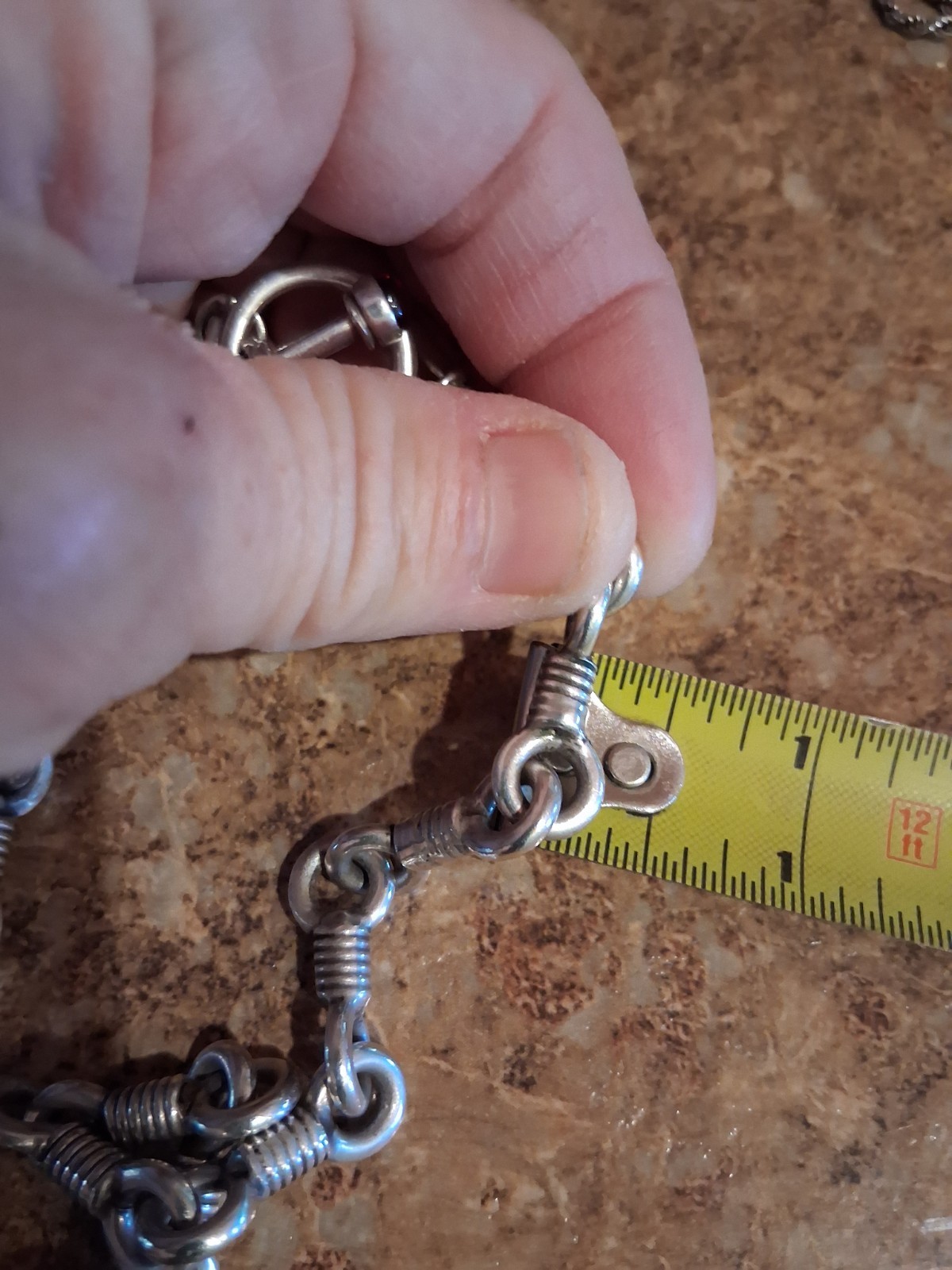 HEAVYWEIGHT UNIQUE Solid Links Double Garnet Toggle Necklace By DEZAN