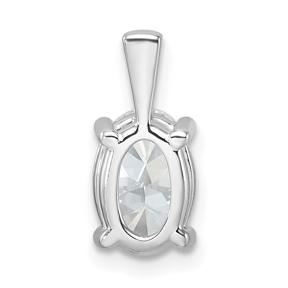 14k White Gold 2 Ct Oval Lab Grown Diamond VS/SI+ G+ Solitaire Charm Pendant
