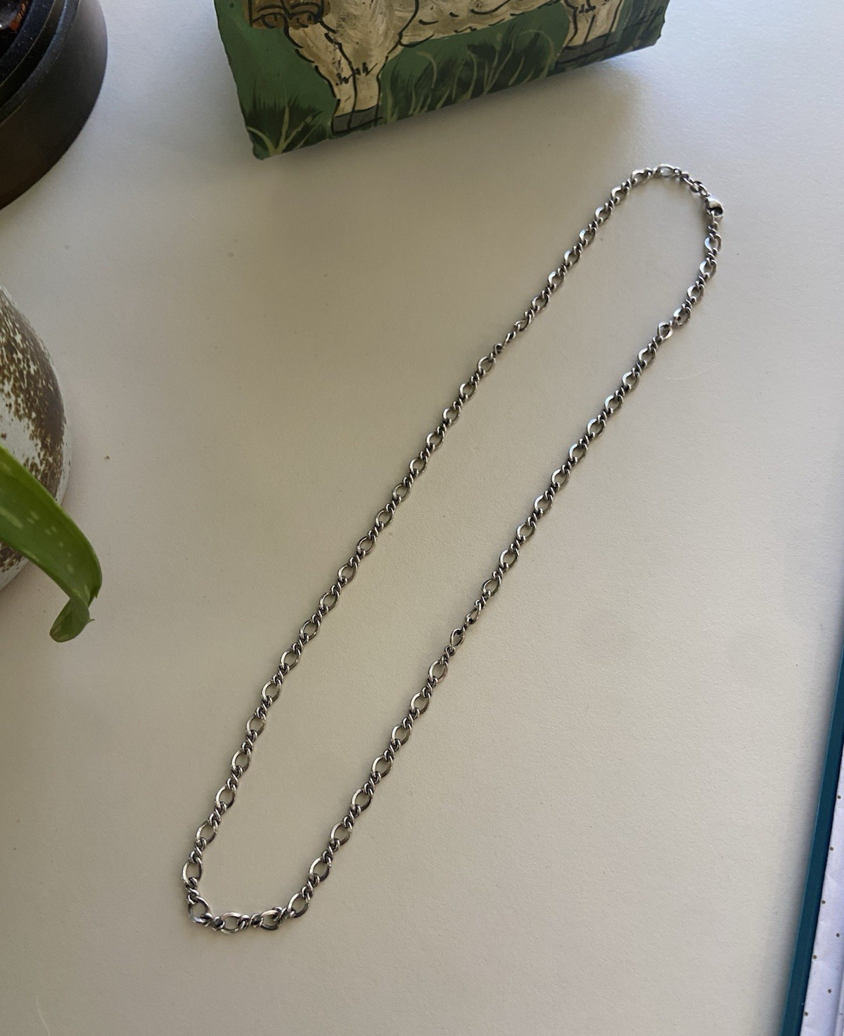 JAMES AVERY Retired Sterling Silver 925 Twist Chain Link Necklace 23in Excellent