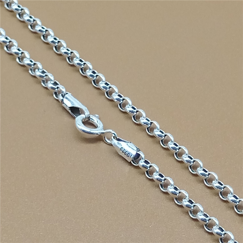 Sterling Silver Rolo Chain Necklace 925 Silver Belcher Rollo 3mm 16 – 34 Inches
