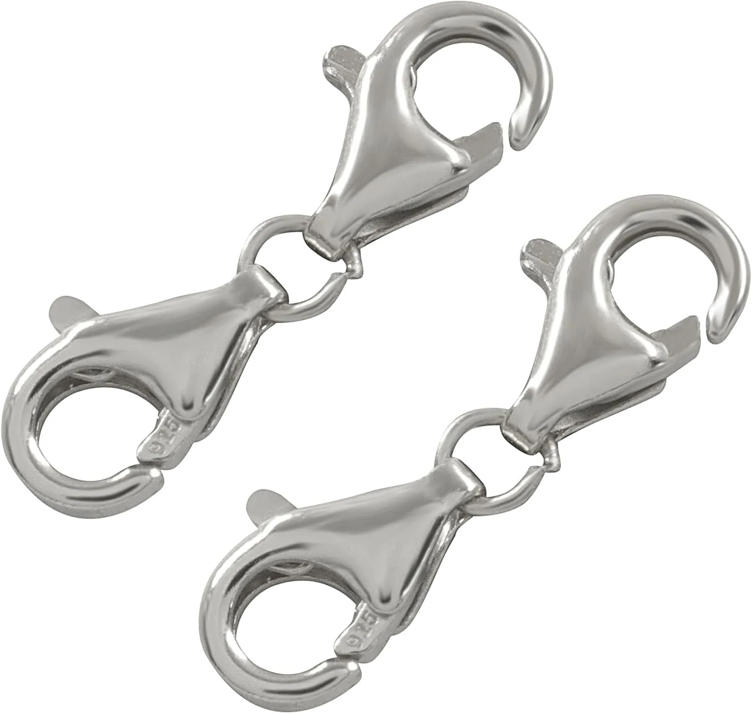 2 Pcs Lobster Clasp 925 Sterling Silver Double Opening Lobster Clasp and Closure