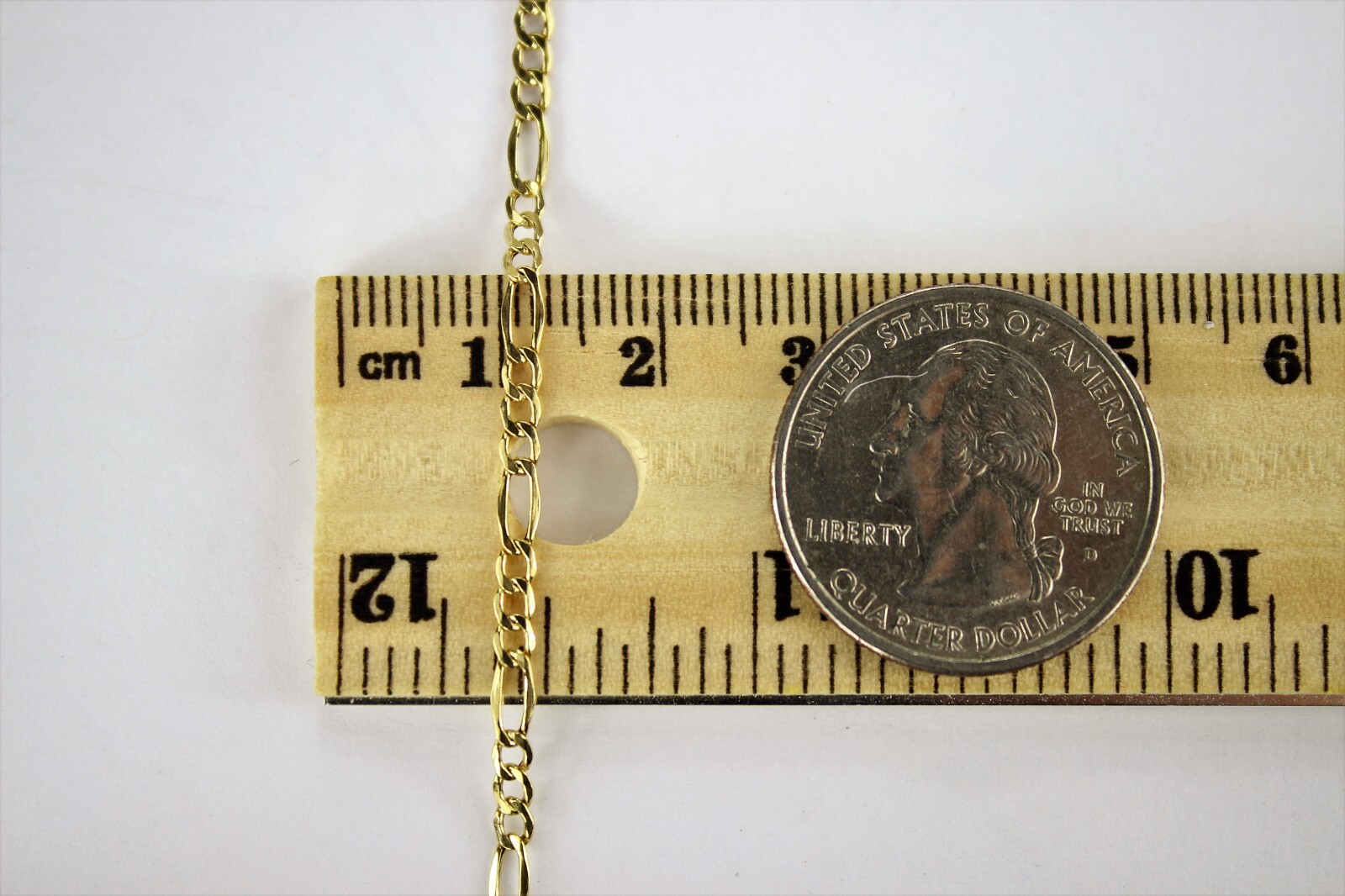 10k Yellow Gold 2mm-5.5mm Figaro Link Chain Necklace Bracelet 7″-30″ Hollow