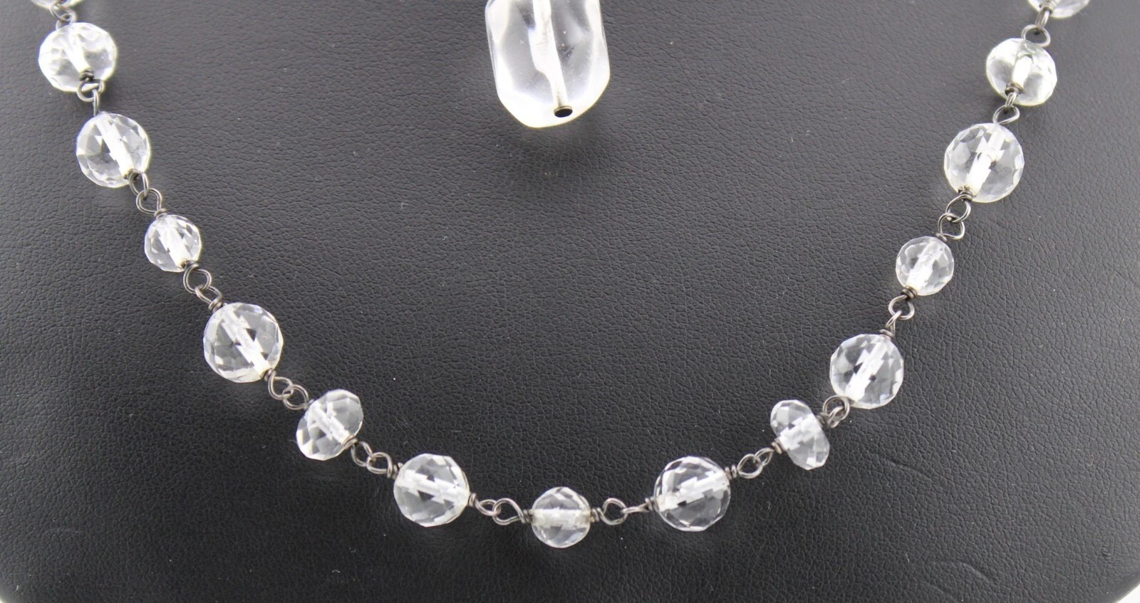 Retired Silpada N1503 Sterling Silver Glass Nugget Necklace Toggle Lariat Long