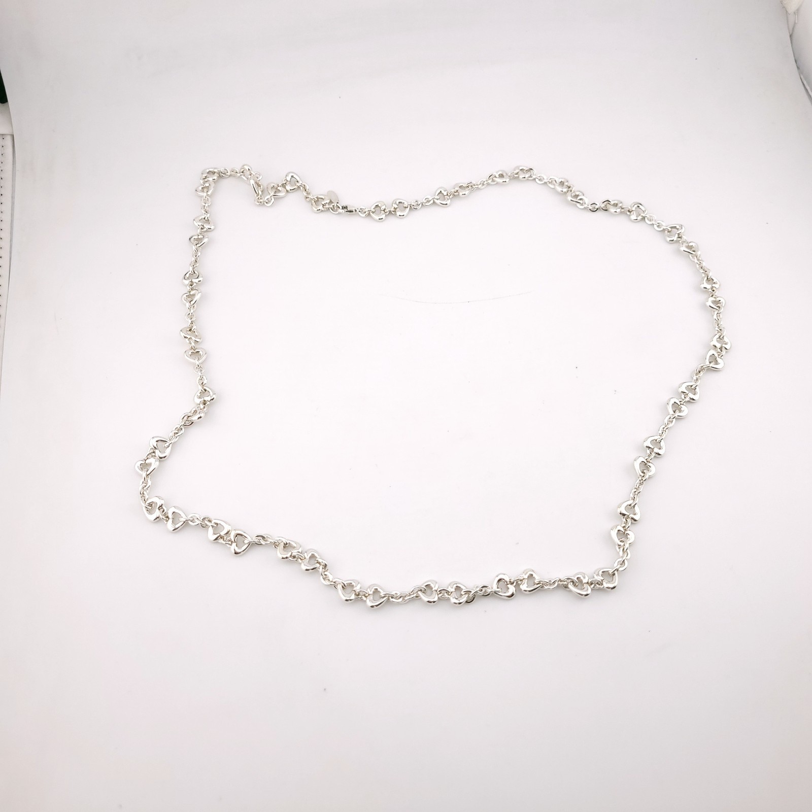 New Birks & Mayors Sterling Silver Heart Chain Link 32″ in Necklace 72 Grams