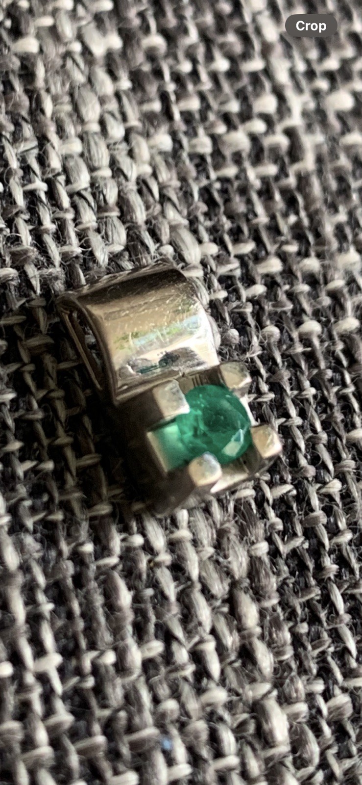 18K Solid White Gold Colombian Emerald Pendant