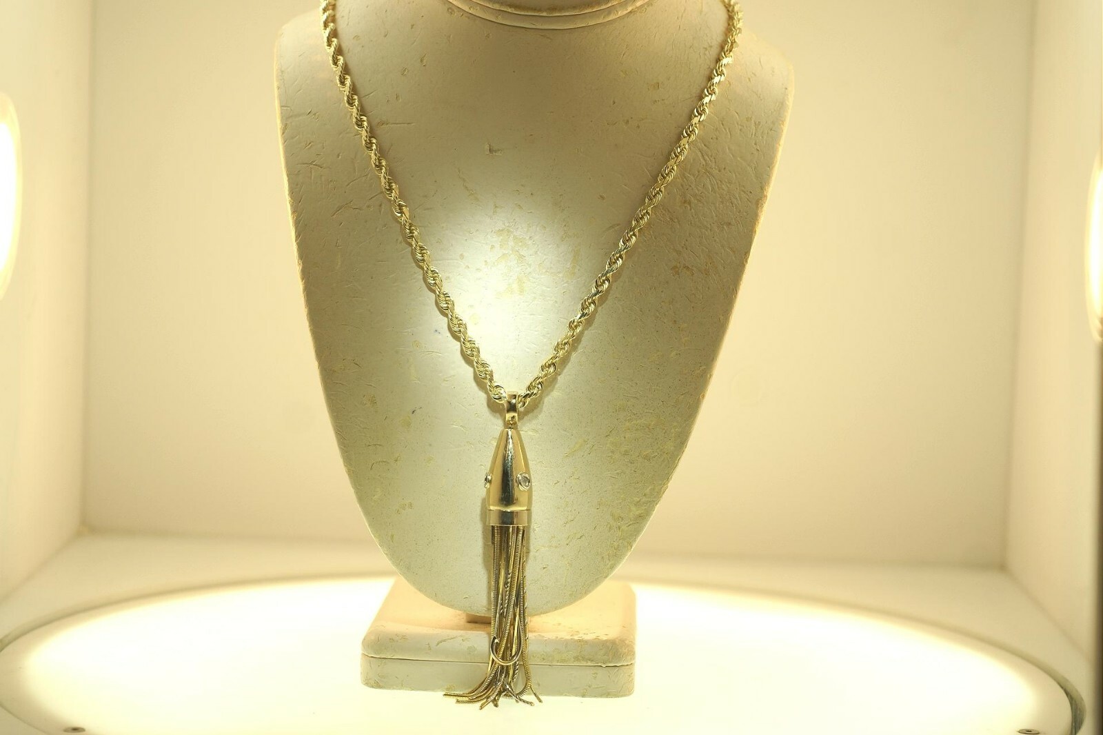 HAWAIIAN HEAVY 2T 14K YELLOW GOLD 0.20CTS DIAMOND AHI TUNA TROLLING LURE PENDANT