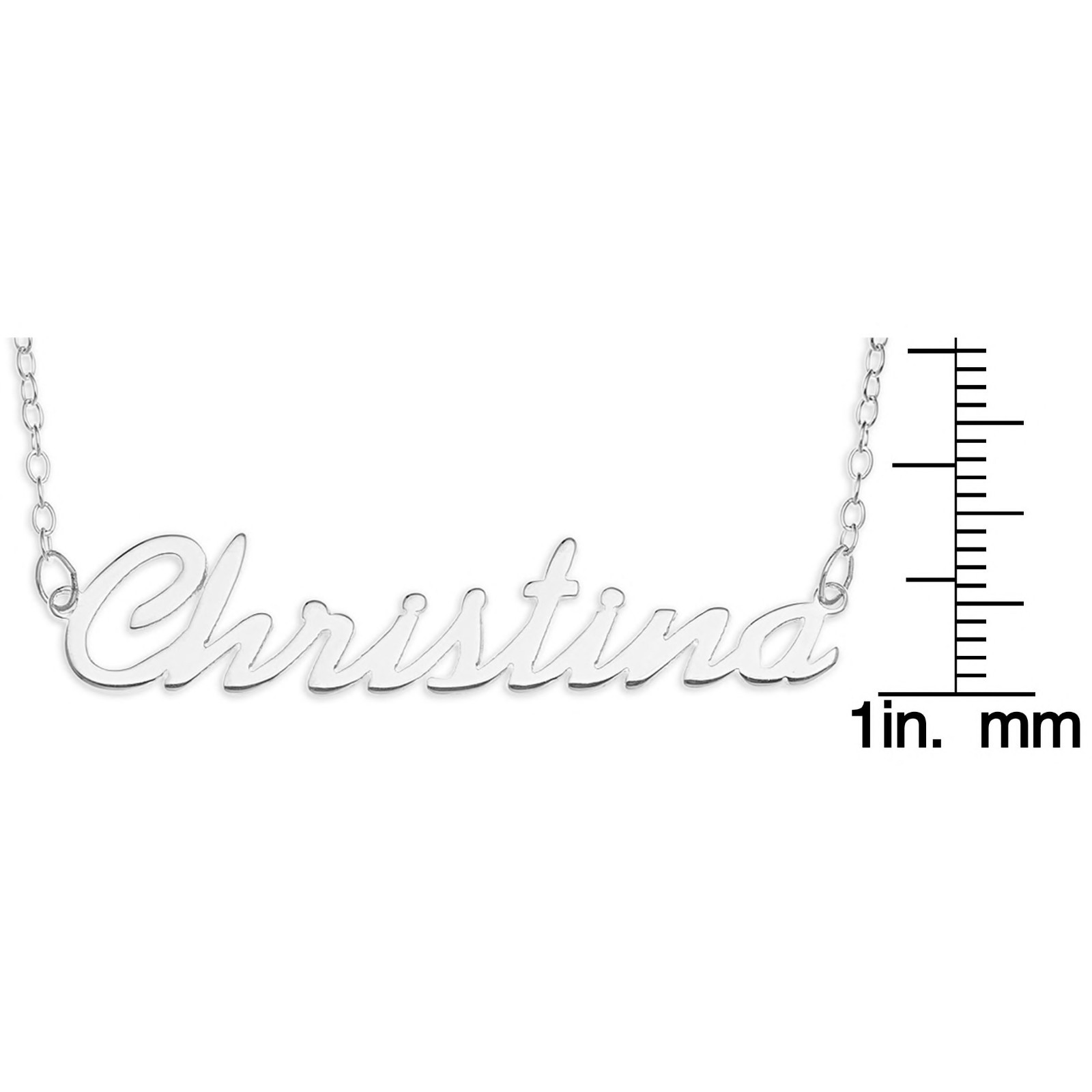 Christina Name Plate Necklace Pendent Sterling Silver female Personalized Custom